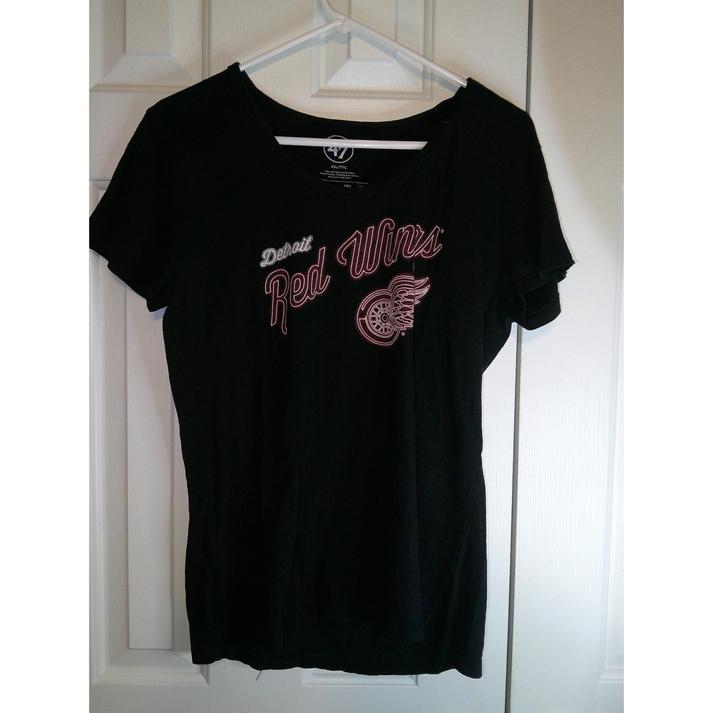 47 Detroit Red Wings NHL T-Shirt Graphic Tee Top Black XXL